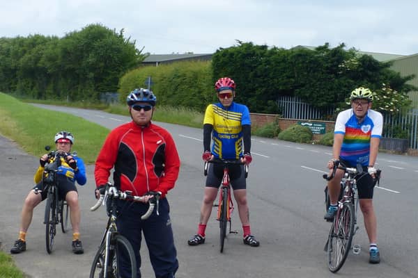 Gainsborough Aegir cycling club  riders near West Stockwith.