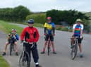 Gainsborough Aegir cycling club  riders near West Stockwith.