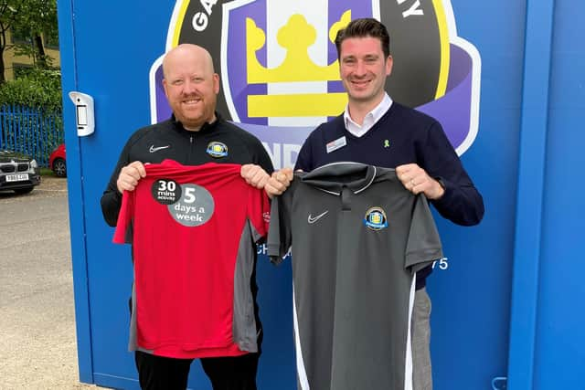 Damon Parkinson, Gainsborough Trinity Foundation’s chief executive, and Chris Duncan, Everyone Active’s community wellbeing manager