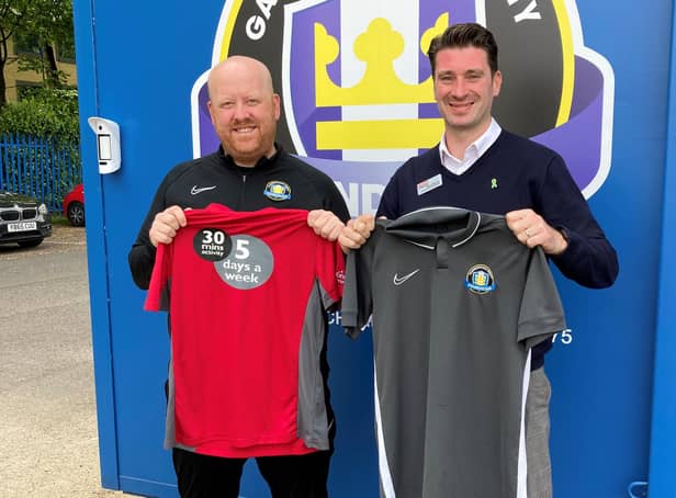 Damon Parkinson, Gainsborough Trinity Foundation’s chief executive, and Chris Duncan, Everyone Active’s community wellbeing manager
