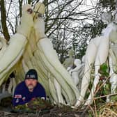 Navy veteran, Jason Roffey of Sleaford, sleeping at the Mannakin Hall graveyard for a week.