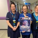 Zoe Gant (centre) with Nurse Claire Cutts and HCSW Caroline Pearce from Children's Diabetes Team