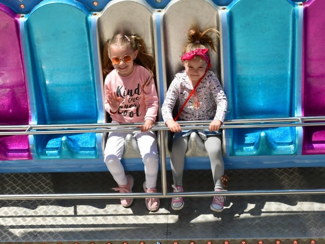 From left, Kornelia Buszkowska, aged 5, and Sara Grzelak aged 6.