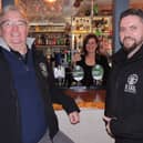Pub rescue. From left – Tony Pygott – director, Jan Antink – bar manager, and Tony Carter, brewery pub manager.