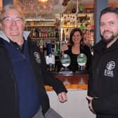 Pub rescue. From left – Tony Pygott – director, Jan Antink – bar manager, and Tony Carter, brewery pub manager.