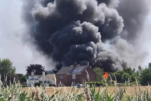 A photo of the fire posted on the Standard's Facebook account by Boe Brinkley.