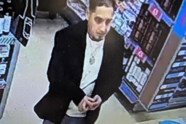 Can you identify this man in relation to a gift card fraud at the Louth Co-op store. Photo: Lincs Police