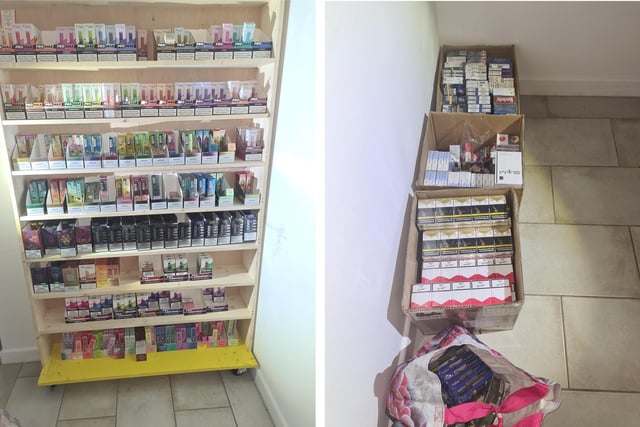 Illegal tobacco and vape products were reportedly found by police in the undercover operation..