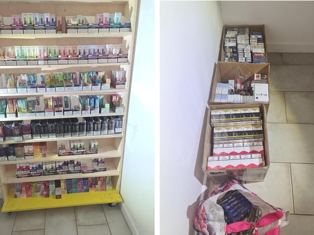 Illegal tobacco and vape products were reportedly found by police in the undercover operation..