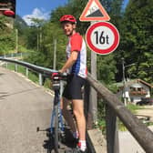 Nigel Kelly during a bike ride in Germany.