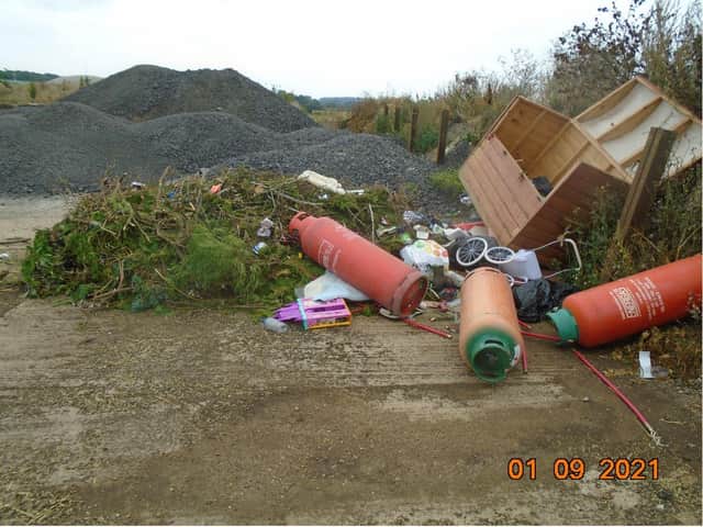 Flytipped waste near the Holdingham Biogas site, proved to be by William Jones, 41, of Lowfield Paddocks, Stragglethorpe.