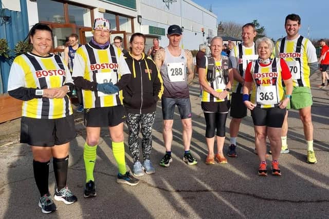 Some of the Skegness racers prepare for the start.