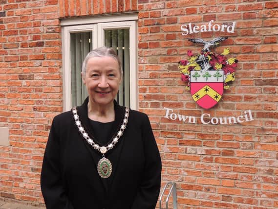Mayor of Sleaford, Coun Linda Edwards-Shea.