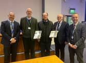 Adrian Sibley Deputy Chief Executive – Programme Delivery, Cllr Craig Leyland Leader of East Lindsey District Council, Freddie Chambers Lindum Group MD, Cllr William Gray Political Champion for the Campus for Future Living and Rob Barlow, Joint Chief Executive South & East Lincolnshire Councils Partnership.