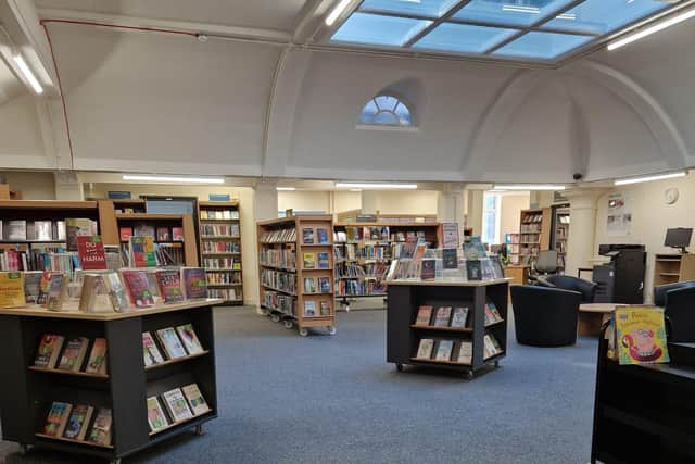 Inside the refurbished Boston Library.