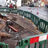 The scene at the end of Broadfield Street, Boston, where this morning a full road closure is in place.