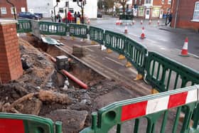 The scene at the end of Broadfield Street, Boston, where this morning a full road closure is in place.