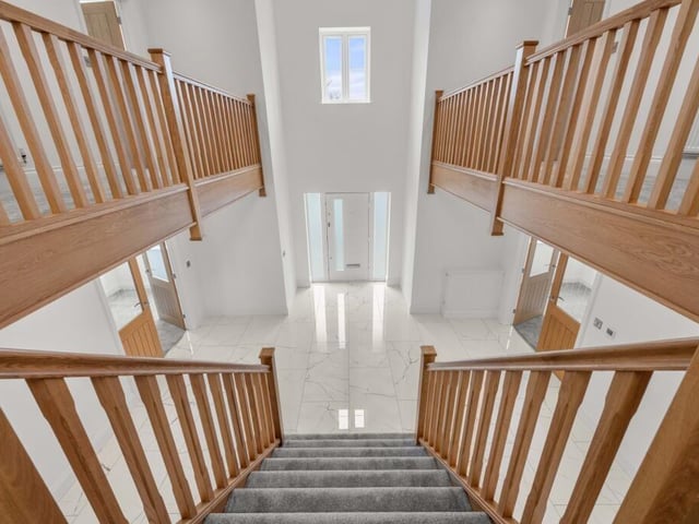 Looking down from the galleried landing.