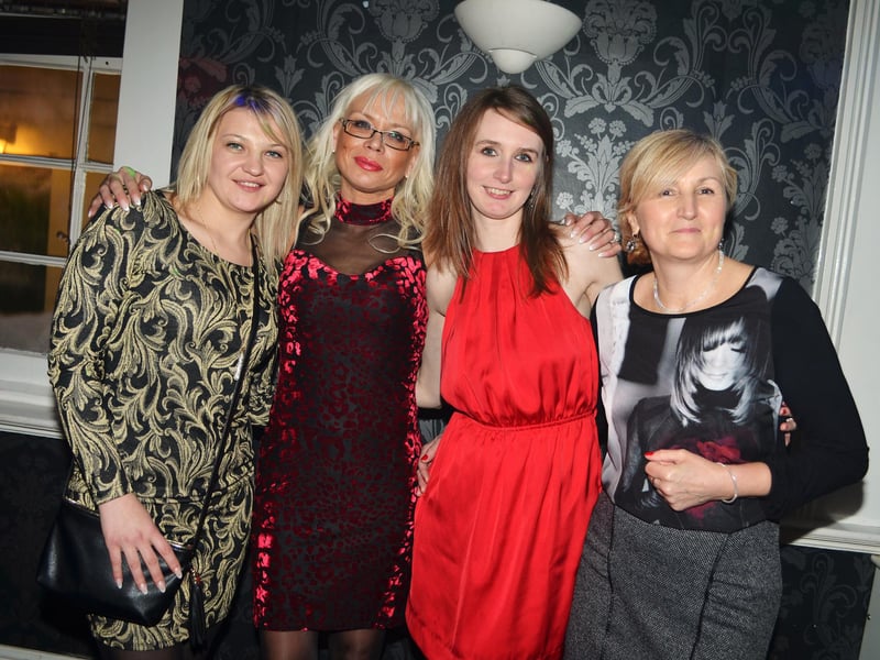 A group of four enjoying a night out in Louth, printed in the Louth Leader as part of its Big Night Out feature.