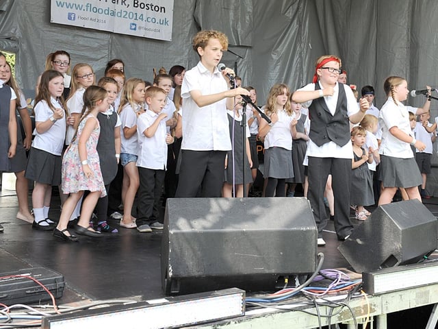 Boston's Biz Theatre School performing at Flood Aid. The two-day music event was held in Central Park in support of people who had been affected by the floods of the previous December. Organiser and Endeavour Radio manager Dylan Taylor said: “If there was one word to describe the Flood Aid event it would simply be ‘wow.’ "My own team of Endeavour radio DJs, compered, played DJ sets and helped run things effectively before, during and after the whole operation.The bands and acts – some reforming purely for Flood Aid – shared the passion and enthusiasm of the event organisers and it all came together."