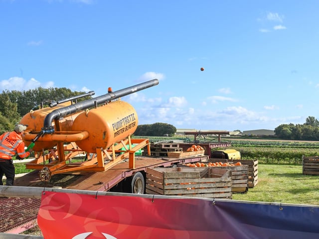 Bell’s Pumpkin Patch is home to the largest pumpkin cannon in the UK. Affectionately known as ‘Harold’, it can fire a pumpkin more than a quarter of a mile. It has raised £20,000-plus for charity since he was built.