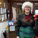 Kathryn Johnstone, of Kjmusic.uk, visits Tanglewood Care Home in Horncastle to play the bagpipes for residents.