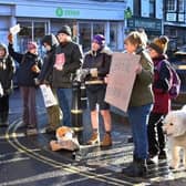 One of the many vigils that have been held by activists in Louth town centre on Friday lunchtimes, calling for peace in Palestine.