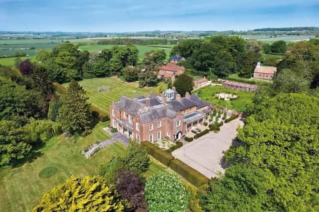 An aerial view of Aswardby Hall, in Aswardby.