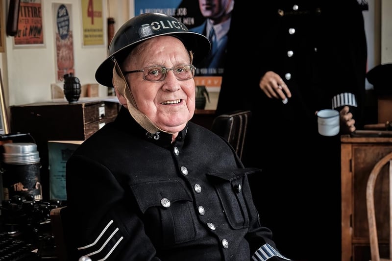 Volunteer Jim Cullen mans the 'police station' at the museum.