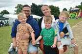 Bailey Andrew and Britany Millar with (from left) Hudson Andrew, four, Grayson Dunn, two, and Oakley Andrew, six, of Boston.