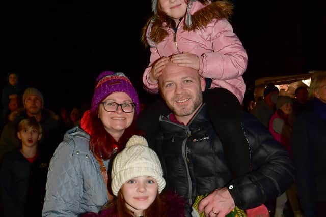 Lee and Lisa Davies with Florence Davies 7 and Scarlett Davies 10 of Sleaford.