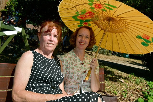 Staying cool in style - Elizabeth Hill and Rachel Page.
