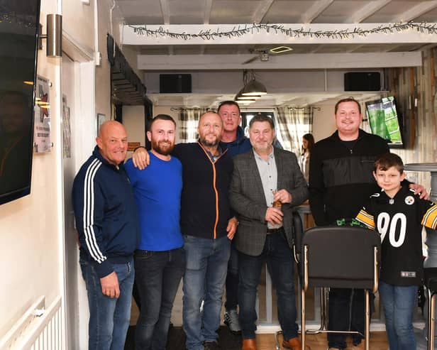 Grimsby fans cheer on the Mariners at My Father’s Moustache pub. Photos: Mick Fox