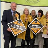 The Liberal Democrats celebrate their election success.