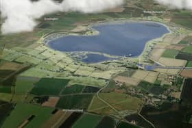 Anglian water's detailed impression of how the new reservoir could look in the landscape between Scredington, Swaton and Helpringham, near Sleaford.