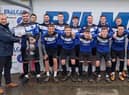 Louth receive their Team of the Month award from league vice-chairman Ian Weston.