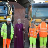 The Right Reverend Dr Nigel Peyton, Assistant Bishop of the diocese of Lincoln, bestowed the blessing at the annual blessing of gritters, salt and crew