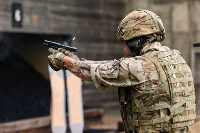 Weapons training.