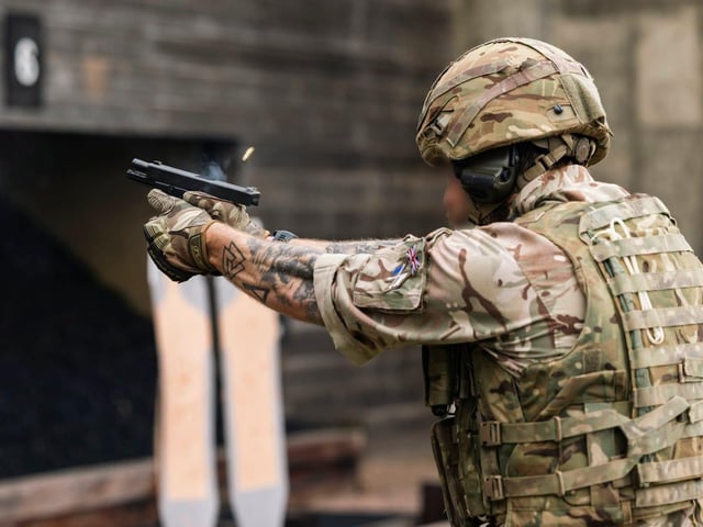 Weapons training.