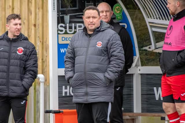 Chris Rawlinson looks on during the win over Heanor. Photo: John Aron.