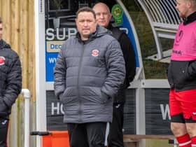 Chris Rawlinson looks on during the win over Heanor. Photo: John Aron.