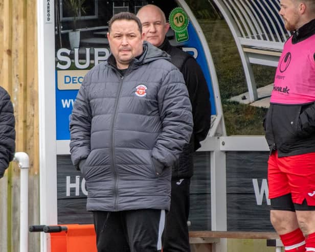 Chris Rawlinson looks on during the win over Heanor. Photo: John Aron.