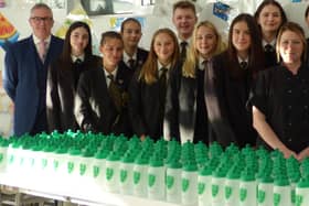 Banovallum students with the new bottles.