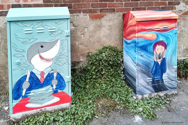 The telecom boxes on Linden Terrace, Gainsborough