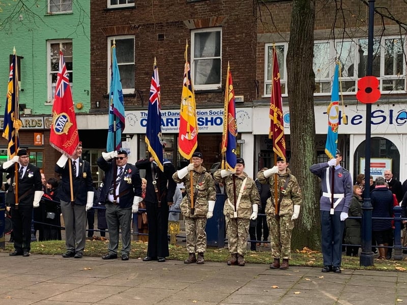 Standard bearers at the service.
