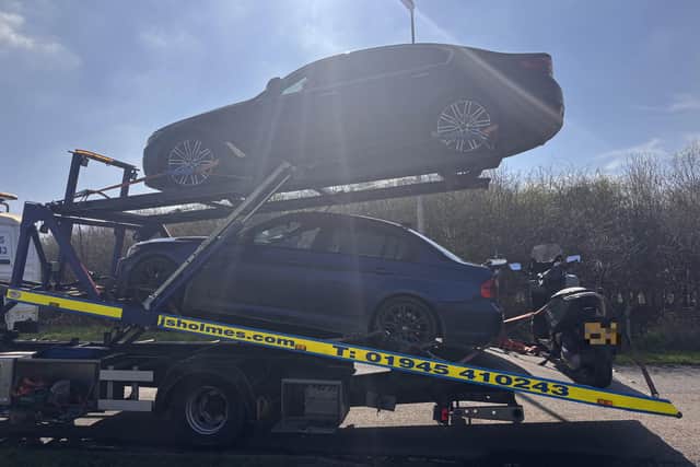 Seized vehicles being recovered