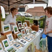 L-R Avie Mason of The Curly Sheep, Hacconby, Jackie Gilbert of Sleaford, at the Millstream Market.