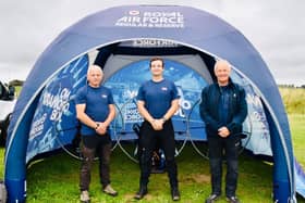 The team pictured with their paramotors.
