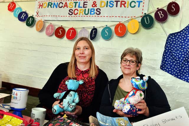 Judith Pinkett and Trish Wright of the Horncastle and District Scrubs at the Ecohub.