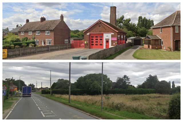 ABOVE: Leverton Fire Station. BELOW: The proposed site. Picture: Google Street View